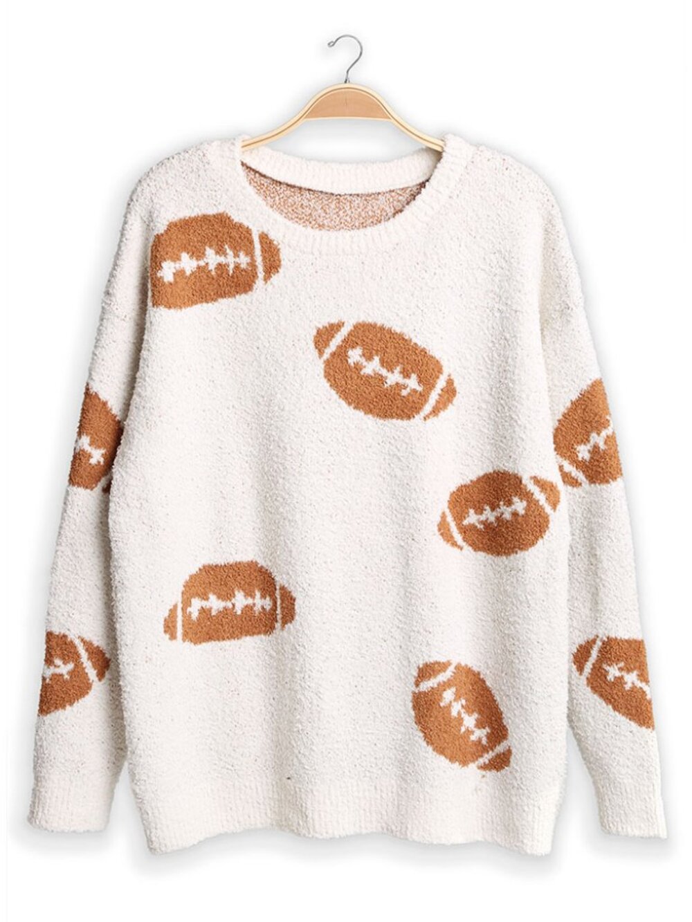 Cozy Baseball Football Crew Neck Sweater